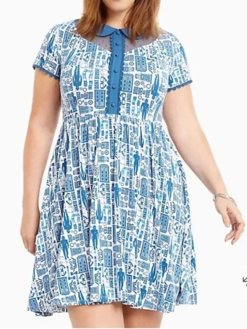 Torrid BBC Doctor Who Exclusive Icon Print Plus Size Swing Dress Sz 1